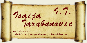 Isaija Tarabanović vizit kartica